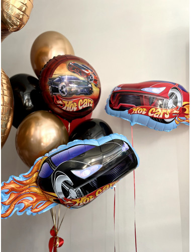 Набор гелиевых шаров для мальчика "Hot cars"